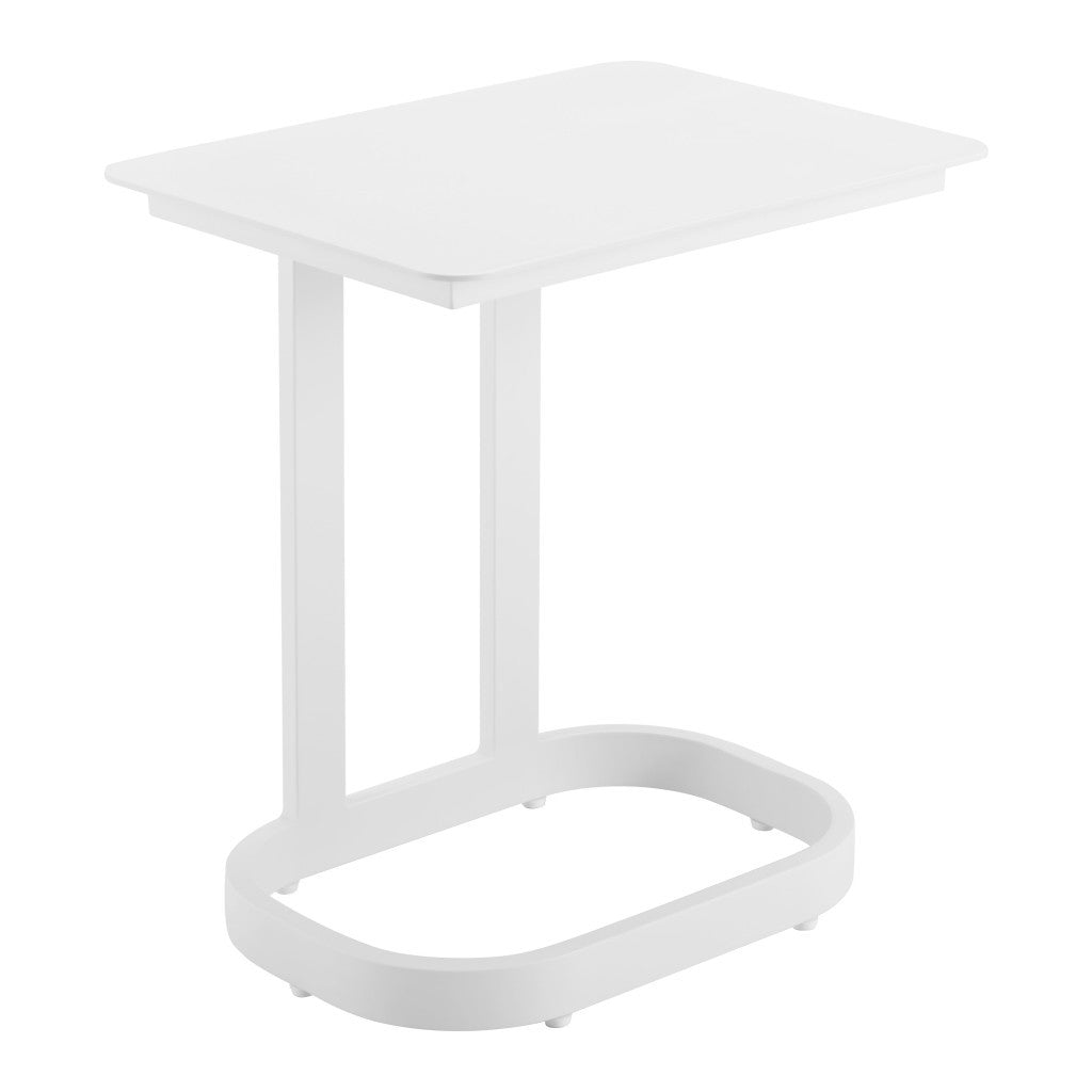24" White Aluminum End Table