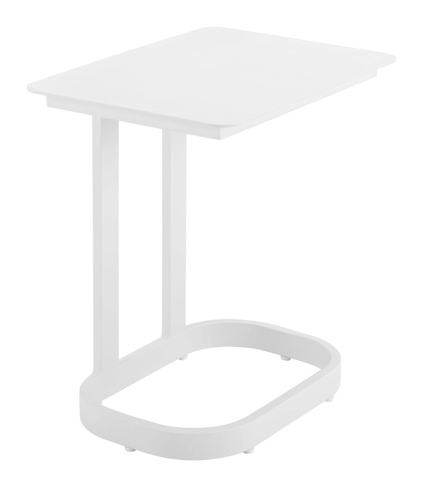 24" White Aluminum End Table