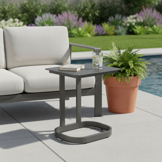 24" Black Aluminum End Table