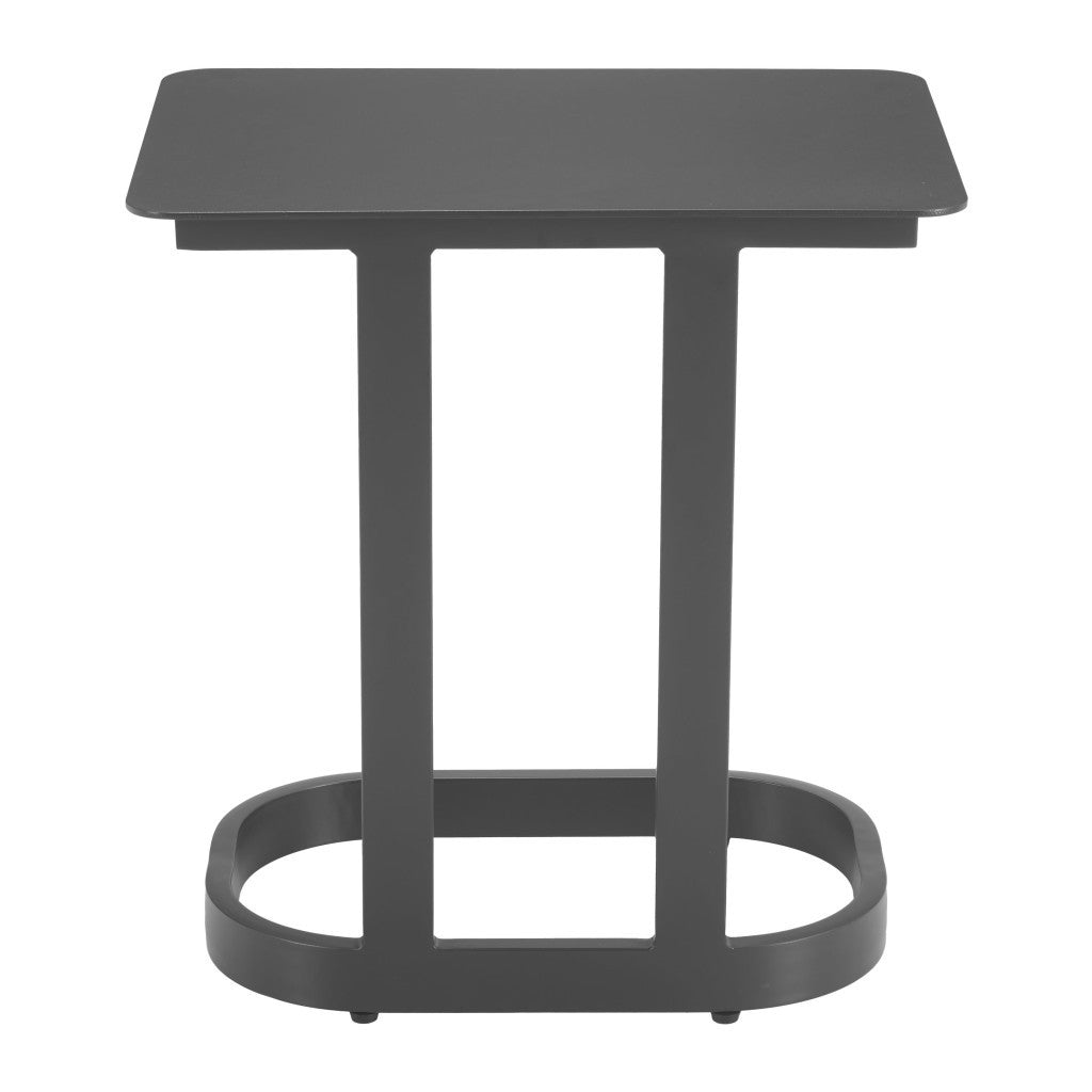24" Black Aluminum End Table