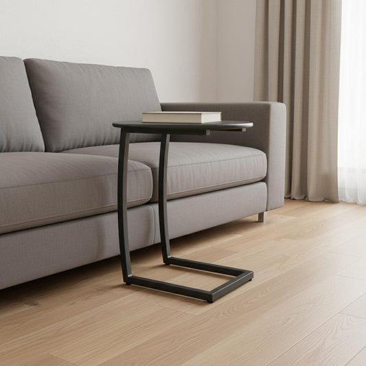 24" Black Aluminum Round End Table