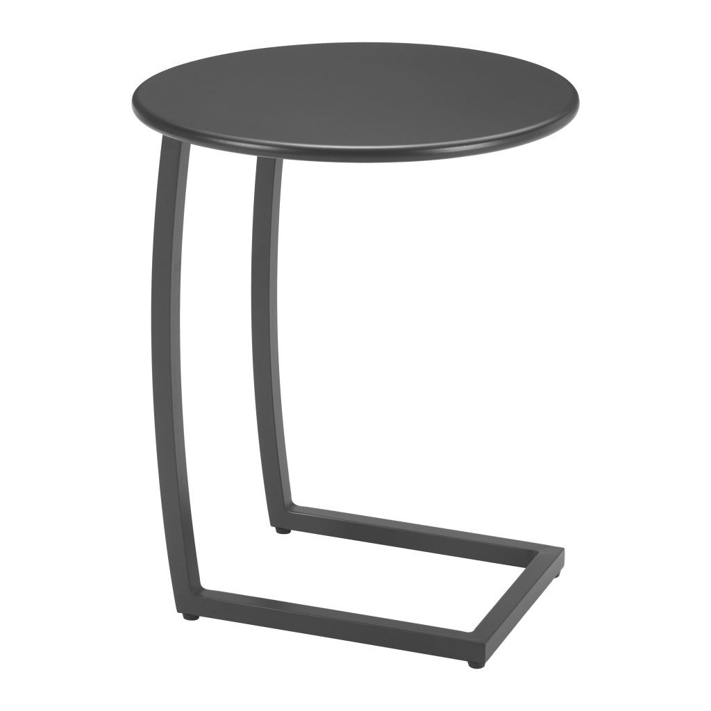 24" Black Aluminum Round End Table