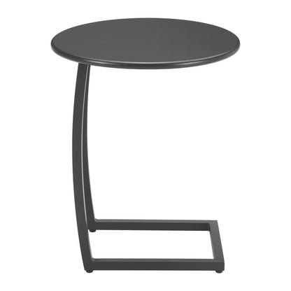24" Black Aluminum Round End Table