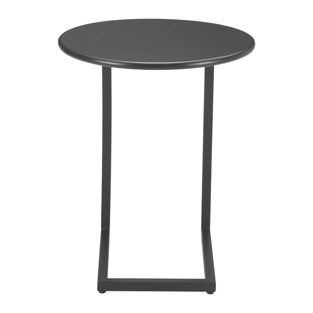24" Black Aluminum Round End Table