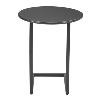 24" Black Aluminum Round End Table
