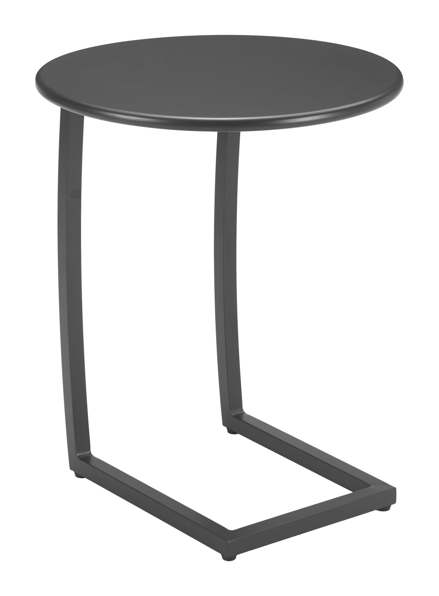 24" Black Aluminum Round End Table