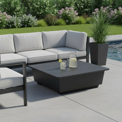 11" Black Aluminum Square Block End Table