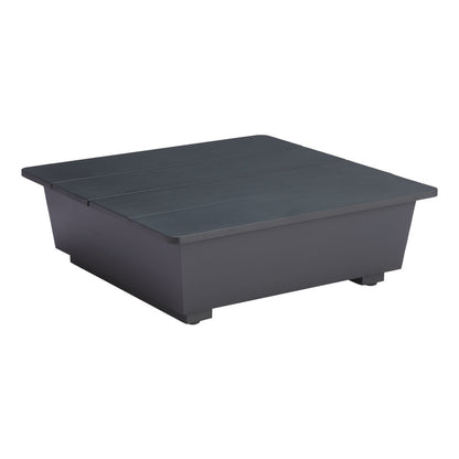 11" Black Aluminum Square Block End Table