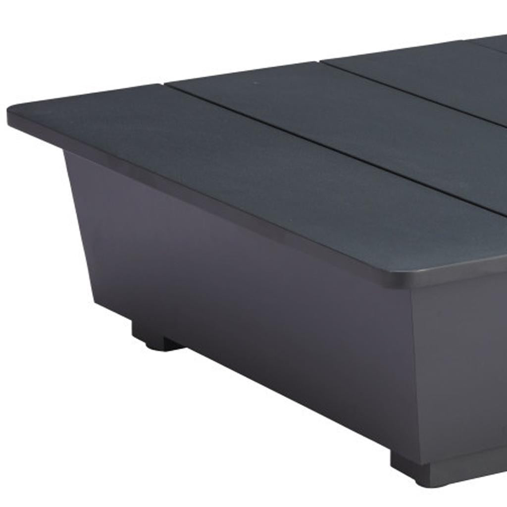 11" Black Aluminum Square Block End Table