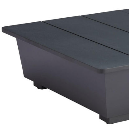 11" Black Aluminum Square Block End Table