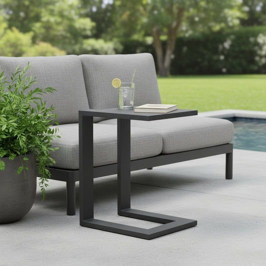 24" Black Aluminum End Table
