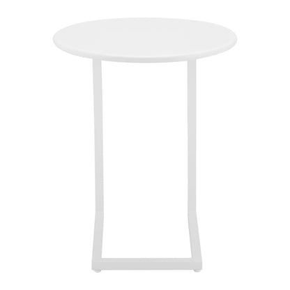 24" White Aluminum Round End Table