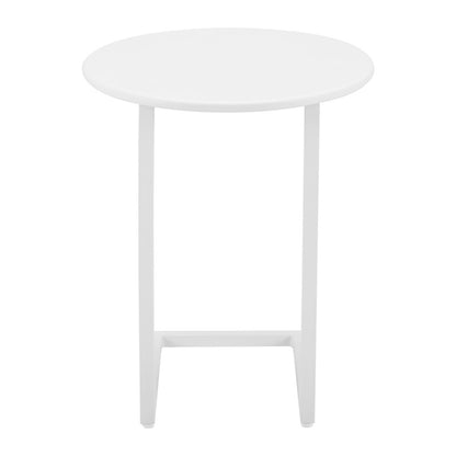 24" White Aluminum Round End Table