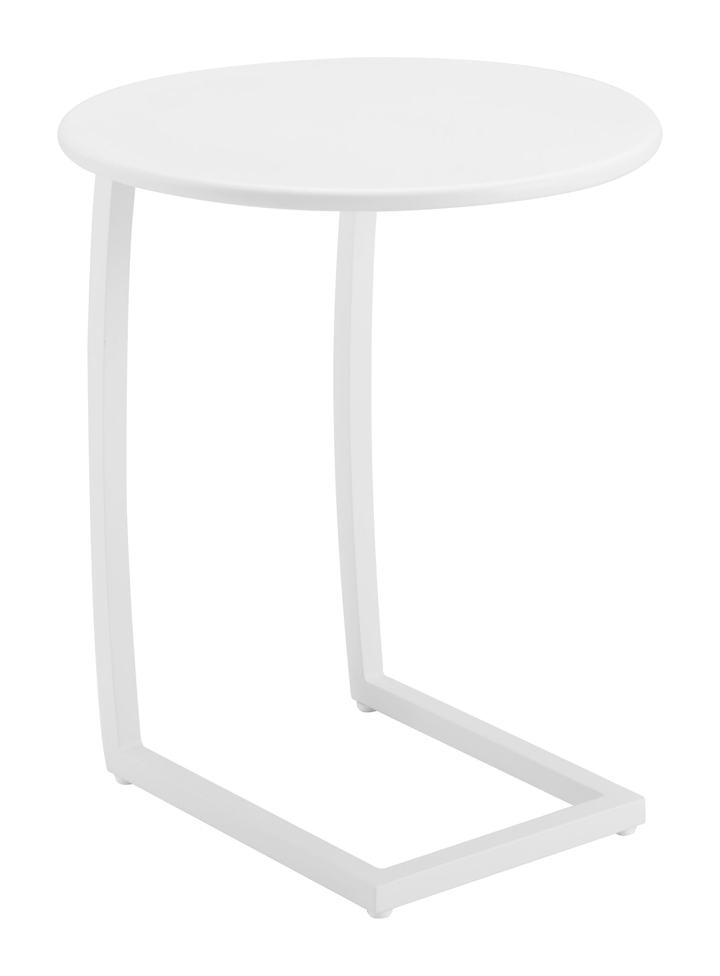 24" White Aluminum Round End Table