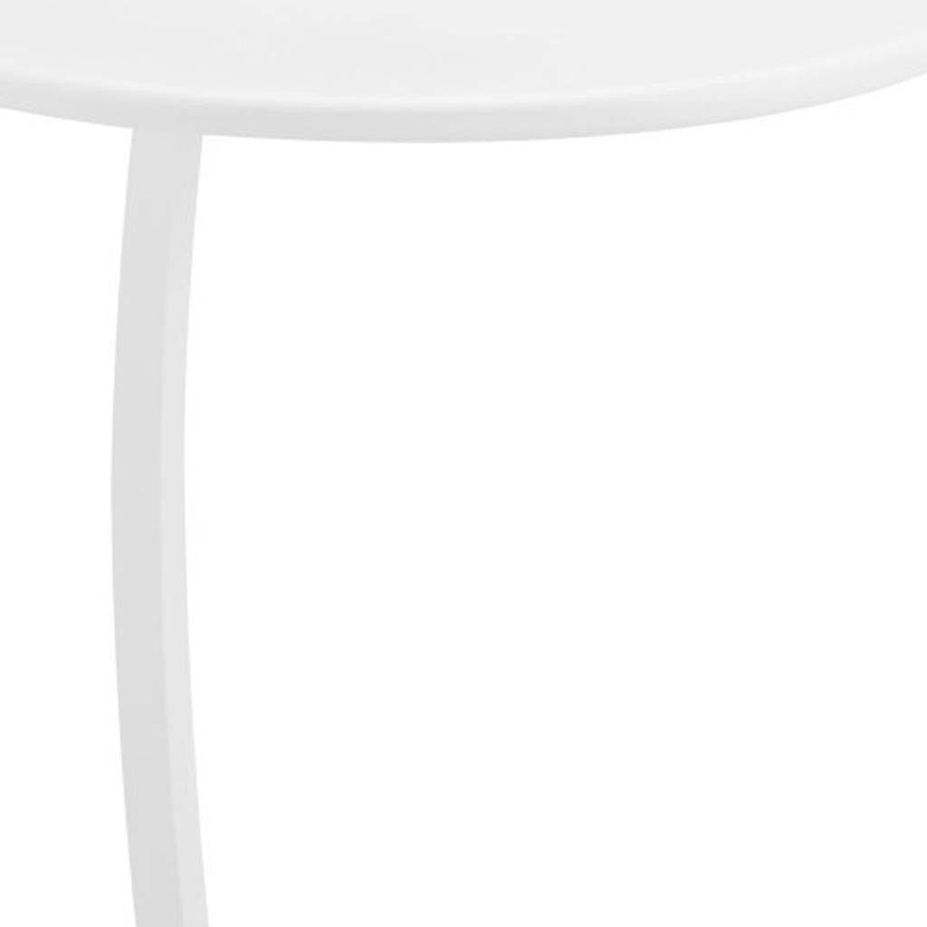 24" White Aluminum Round End Table