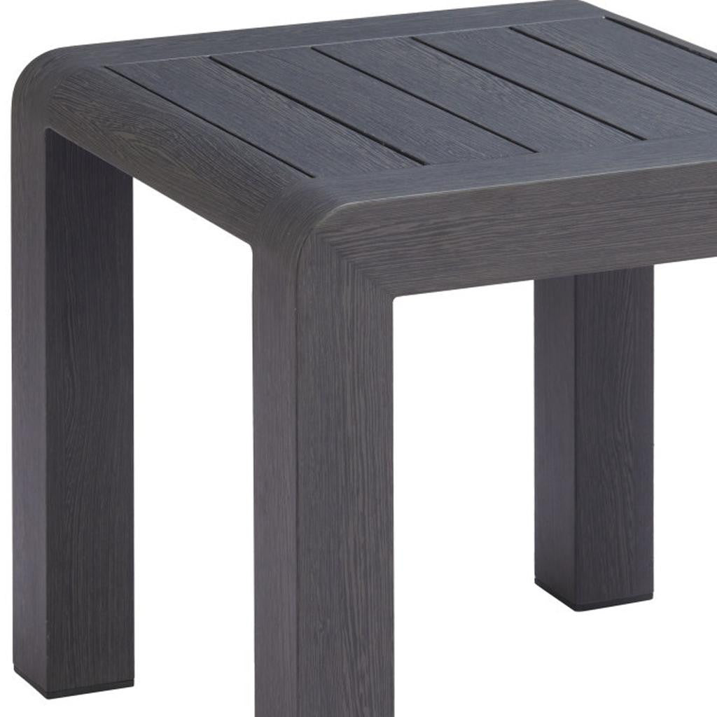 22" Black Aluminum Square End Table