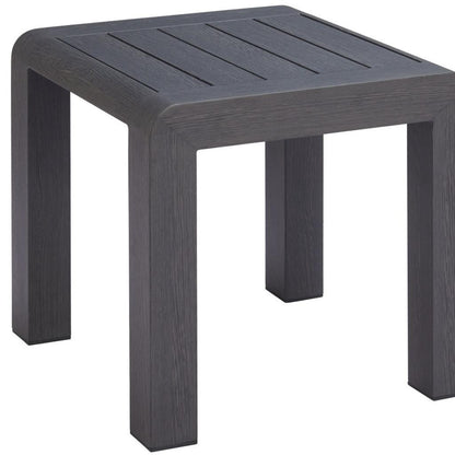 22" Black Aluminum Square End Table