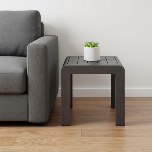 22" Black Aluminum Square End Table