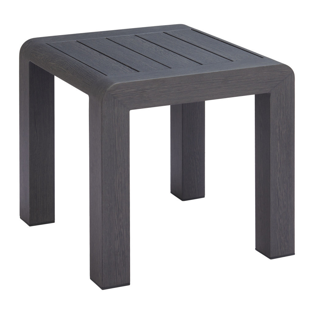 22" Black Aluminum Square End Table