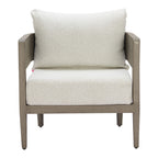 28" Beige Upholstered Arm Chair