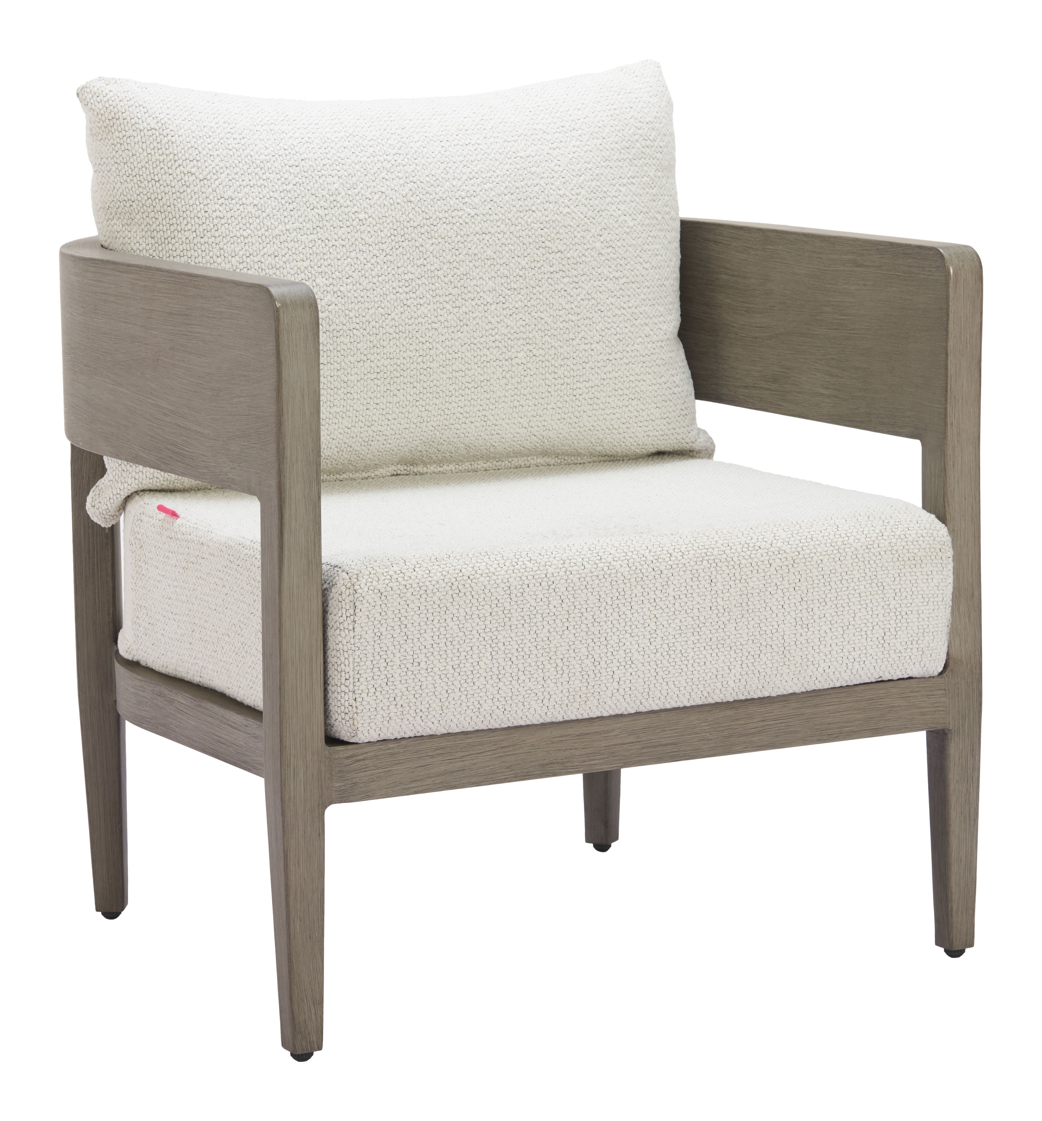 28" Beige Upholstered Arm Chair