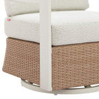 26" White Upholstered Swivel Arm Chair