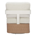 26" White Upholstered Swivel Arm Chair