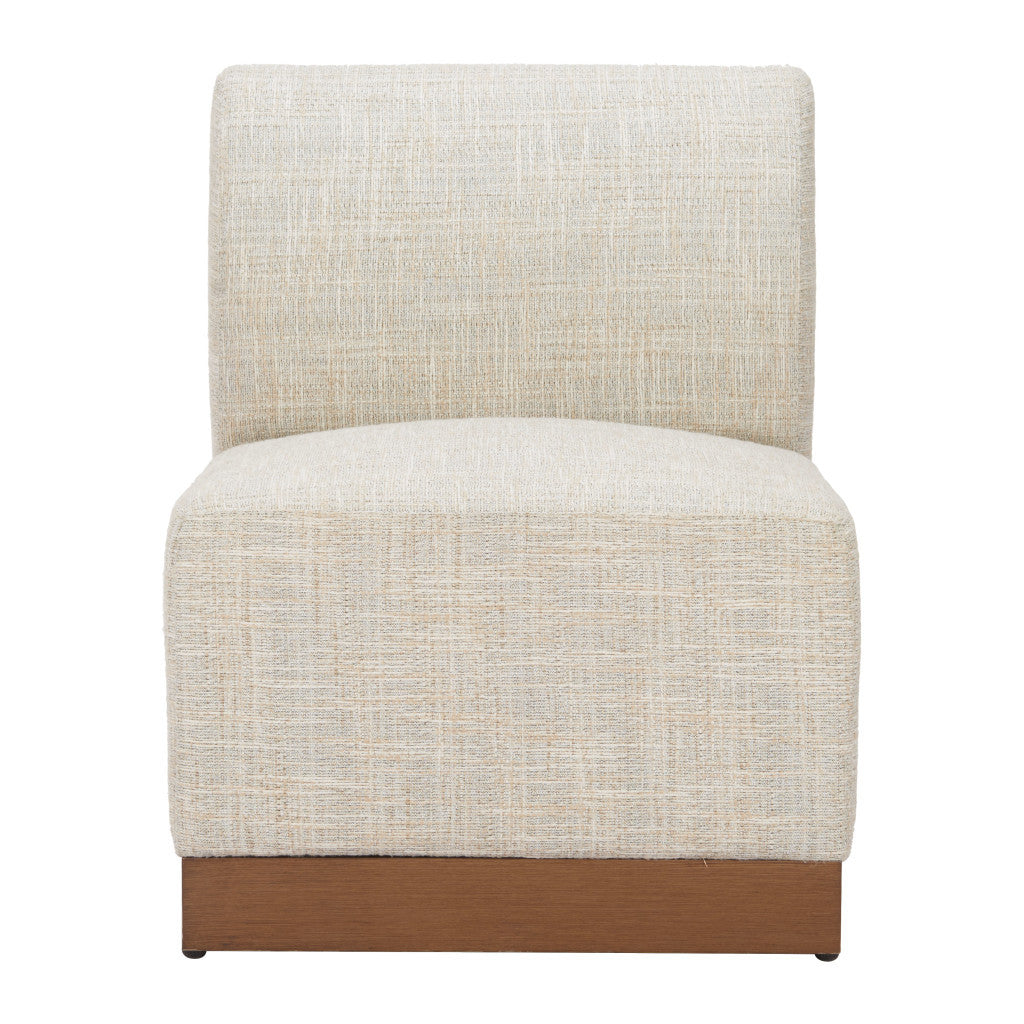 24" Beige Aluminum Outdoor Accent Chair