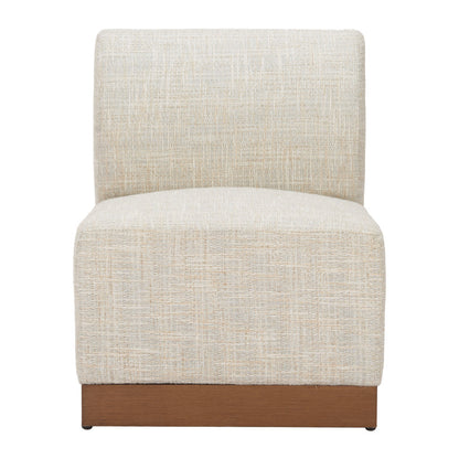 24" Beige Aluminum Outdoor Accent Chair