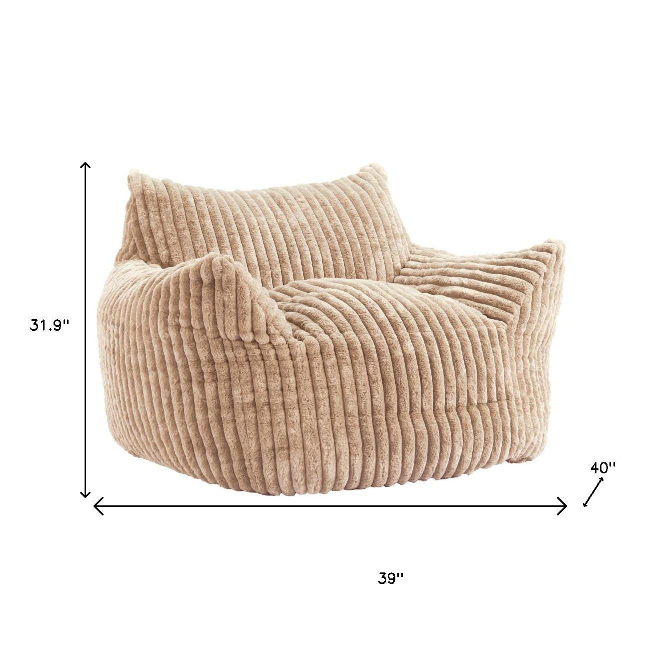 40" Beige Upholstered Arm Chair