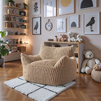 40" Beige Upholstered Arm Chair