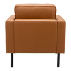 33" Brown And Black Faux Leather Upholstered Arm Chair