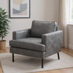 33" Gray Upholstered Arm Chair