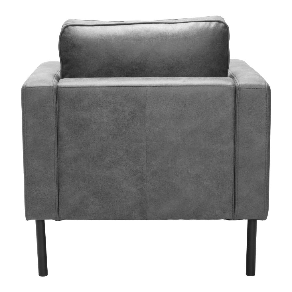 33" Gray Upholstered Arm Chair
