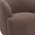 30" Brown Upholstered Swivel Arm Chair