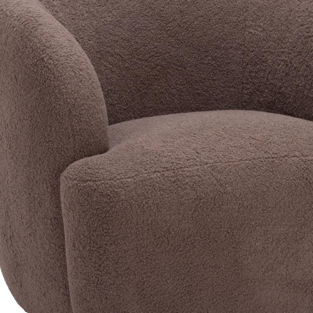 30" Brown Upholstered Swivel Arm Chair