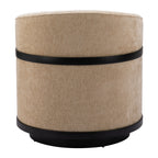 30" Beige Upholstered Swivel Arm Chair