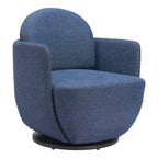 29" Blue Upholstered Swivel Arm Chair