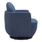 29" Blue Upholstered Swivel Arm Chair