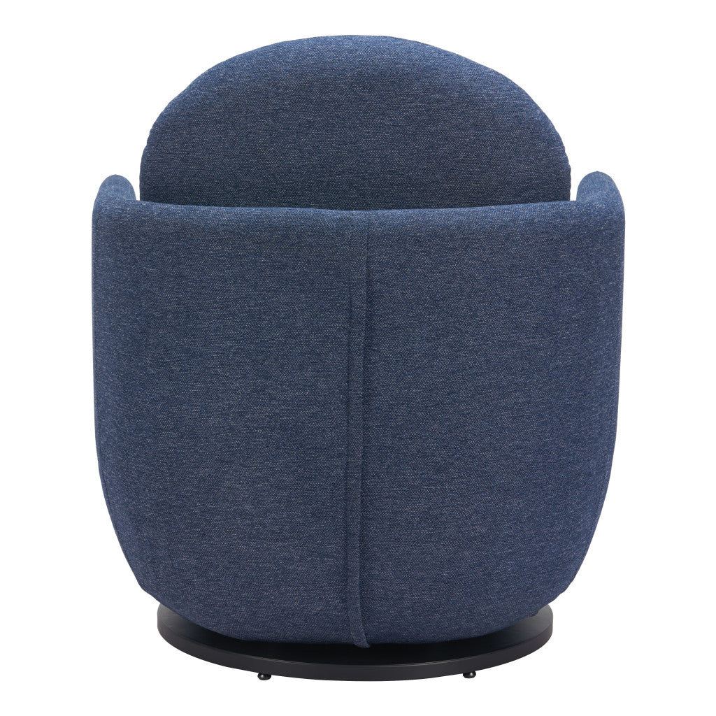 29" Blue Upholstered Swivel Arm Chair