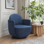 29" Blue Upholstered Swivel Arm Chair