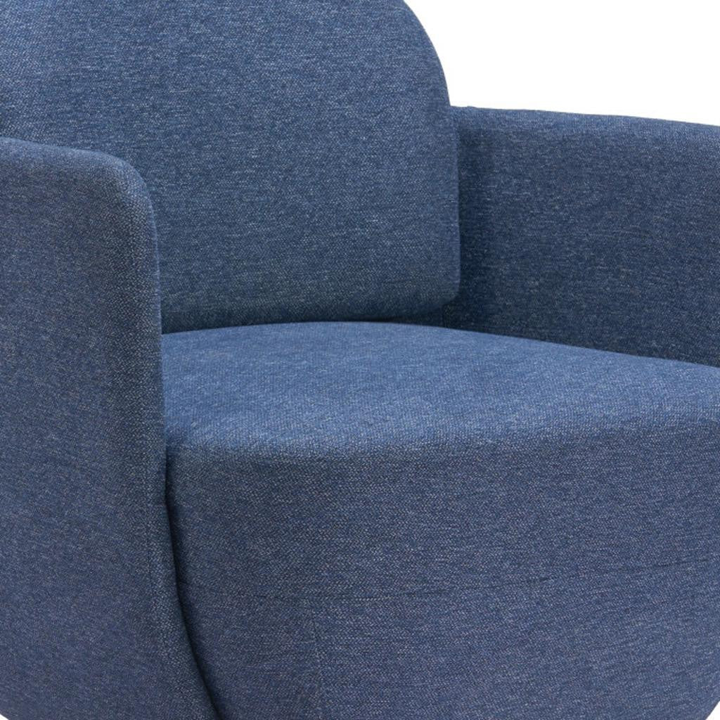29" Blue Upholstered Swivel Arm Chair