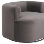 35" Gray Upholstered Swivel Arm Chair