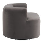 35" Gray Upholstered Swivel Arm Chair