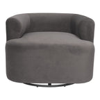35" Gray Upholstered Swivel Arm Chair