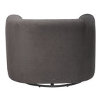35" Gray Upholstered Swivel Arm Chair