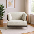 34" Gray Upholstered Arm Chair