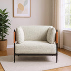 34" Gray Upholstered Arm Chair