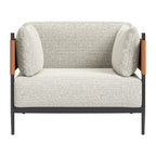 34" Gray Upholstered Arm Chair