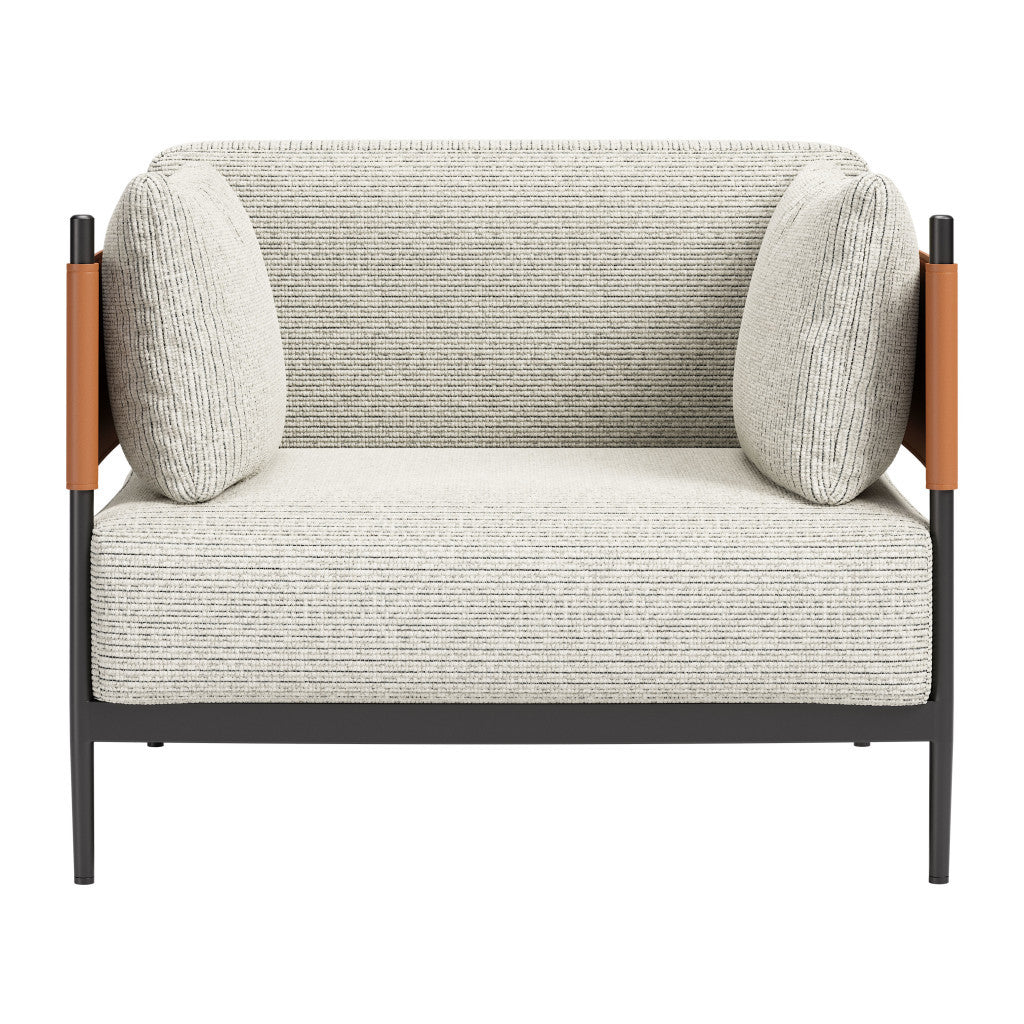 34" Gray Upholstered Arm Chair